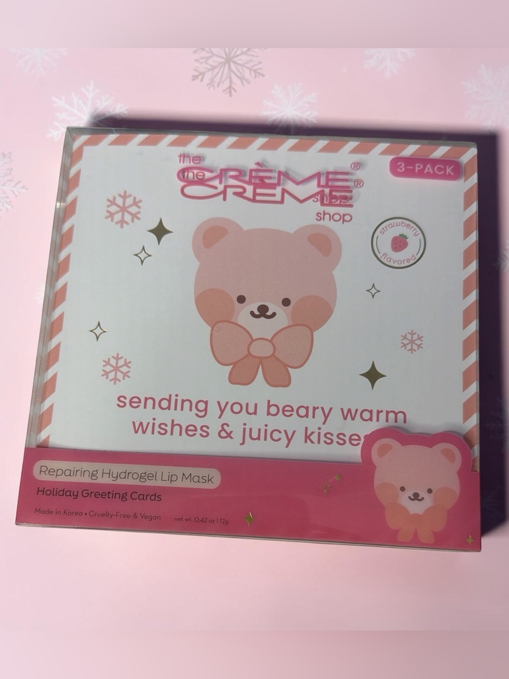 The Creme Shop Pink Strawberry Repairing Hydrogel Lip Mask - 3 Pack